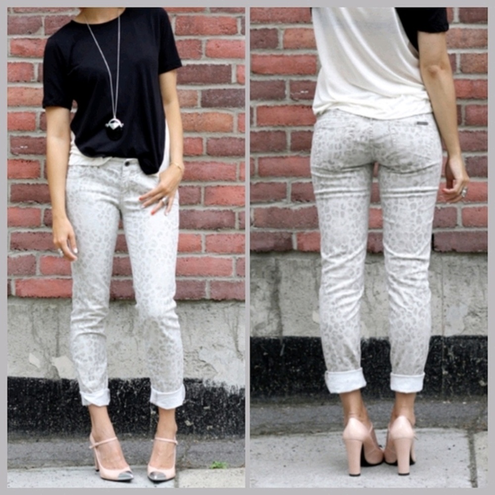 A/X Armani Exchange Gray Leopard Print Women Jeans